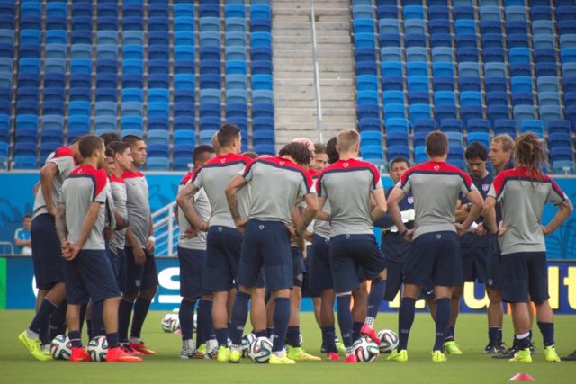Photograph of USMNT practicing in Brazil by Charles Boehm
